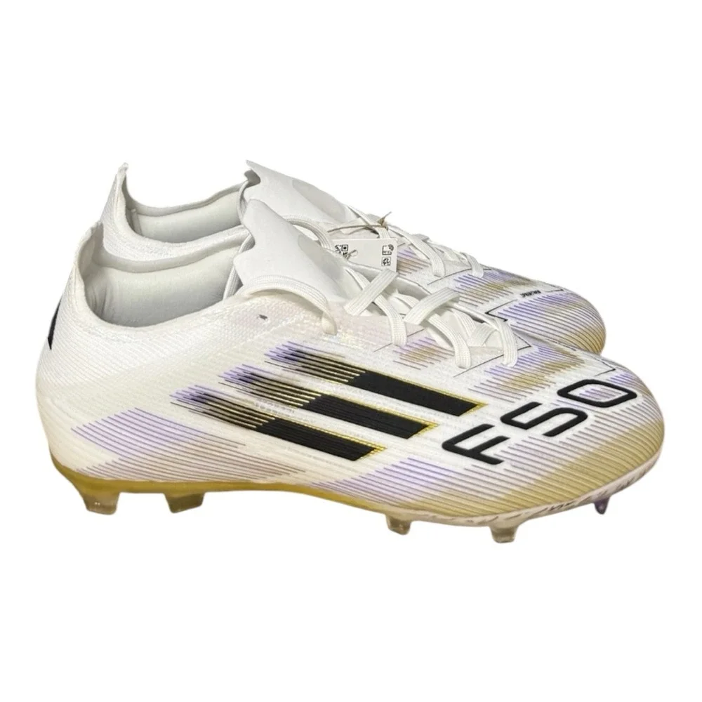 Adidas F50 FG Elite Soccer Cleats White Gold JH7713 Youth Size 3 Womens Size 4